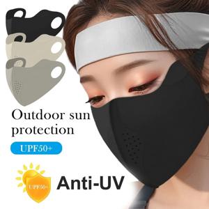 뉴 아이스 실크 페이스 마스크 썬 프로텍션 UPF50+ 페이스 쉴드 썬쉐이드 안티-UV 썬스크린 마스크 여름