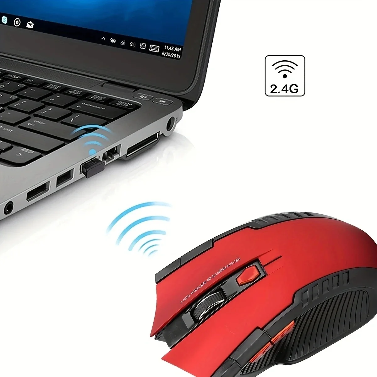 무선 마우스 USB 컴퓨터 마우스 2.4G 휴대용 모바일 광학 오피스 마우스 노트북 PC 노트북 MacBook 용 조정 가능한 DPI 레벨