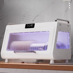 터보 건조기를 갖춘 55L 가정용 UV 살균 캐비닛 - 가족을 위한 방습 6인용 식기 보관 솔루션