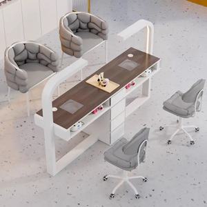 크림 먼지 수집기 매니큐어 테이블 램프 프랑스어 뷰티 디자인 네일 테이블 미니멀리스트 미적 테이블 Ongle 살롱 가구