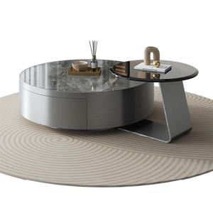 가정용 가구 원목 커피 테이블 세트 고급 모던 원형 거실 하이글로스 커피 테이블 세트