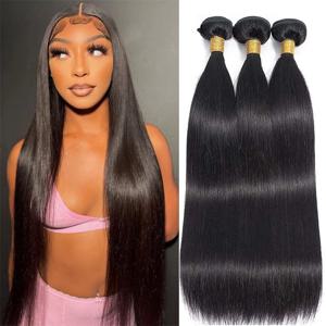 인간 모발 번들 내추럴 컬러 본 스트레이트 인디언 100% 천연 레미 버진 미가공 1-4개 묶음 흑인 여성용 익스텐션