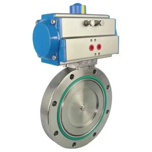 DN80 3인치 PN16 EPDM 고무 시트 웨이퍼형 주철 이중 작동 공압식 액추에이터 버터플라이 밸브 (흡착 건조기용)