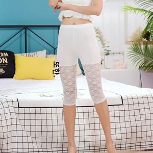 하이웨이스트 안전바지 여성 플러스 사이즈 신축성 있는 바닥 메쉬 레깅스 얇은 여름 7부 바지