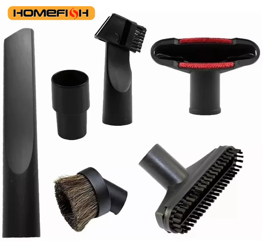 6개 진공청소기 부착물 11/4인치 13/8인치 노즐 브러시 틈새 도구 액세서리 가정 청소용 교체품