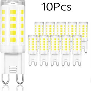 10개 G9 LED 램프 AC 220V 7W 가장 밝은 세라믹 SMD2835 DC LED 전구 따뜻한/차가운 백색 스포트라이트 할로겐 램프 대체 도매