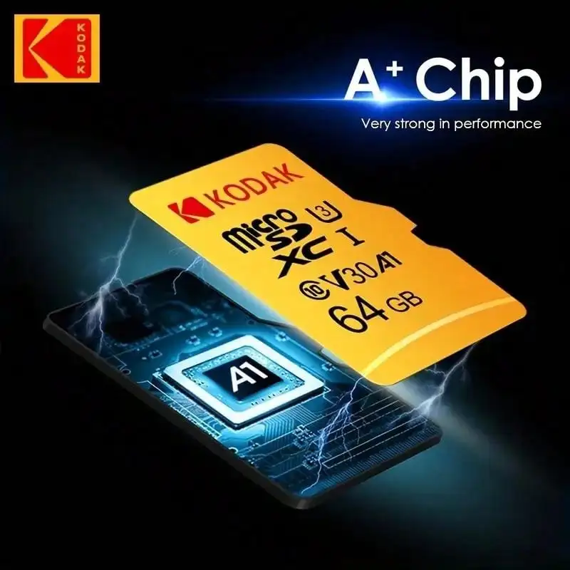 Kodak Micro SD 카드 미니 SD 클래스 10 32GB 64GB 128GB 256GB 고속 쓰기 슈퍼 호환성 전화 카메라 Meomory 카드