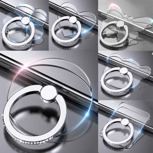 투명 휴대폰 링 홀더 스탠드 360 ° 학위 회전 투명 손가락 그립 킥스탠드 호환 iPhone Xiaomi 휴대폰 케이스용