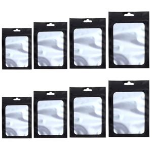 50pcs 블랙 플랫 호일 잠금 가방 목욕 소금 화장품 가방 한쪽 지우기 미니 두꺼운 Mylar Resealable 가방 냄새 증거 지 플락