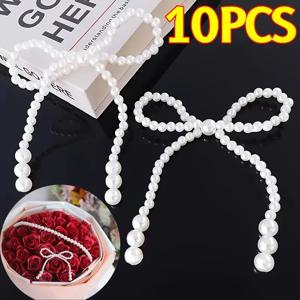 10/1PCS 모조 진주 활 로맨틱 바레트 머리 장식 DIY 꽃 케이크 진주 활 장식 홈 파티 웨딩 장식 장식품