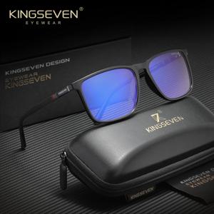 킹세븐 디자인 블루라이트 차단 남녀 공용 클래식 레트로 시력 보호 눈의 피로 감소 사각 광학 렌즈 안경