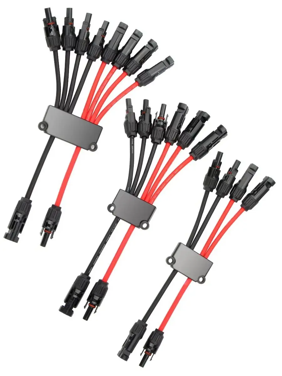 2~4/6/8 Y형 분기형 P 태양광 커넥터, 공구 없이 사용 가능한 10AWG 태양광 패널 케이블 분배기 (태양광 시스템, 보트, RV 태양광 패널용)