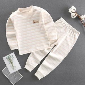 순면 아동용 보온복 아기 순면 속옷 유아용 컬러 코튼 가을 바지 세트 유아용 포켓 손수건