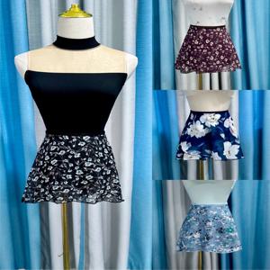 발레 투투 스커트 2025 새로운 도착 여성 쉬폰 꽃 연습 발레 스커트 소녀 꽃 프린트 댄스 레오타드 드레스 작은 앞치마