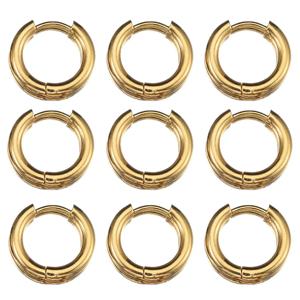 10pcs 여성을위한 8-14mm 스테인레스 스틸 귀 후프 골드 컬러 귀걸이 남자 DIY 쥬얼리 귀걸이 만들기 펑크 힙합 피어싱 액세서리