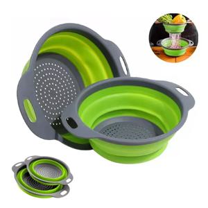실리콘 야채 및 과일 세척 및 배수 바구니 세척 바구니 1개 접이식 물 여과망 주방용품