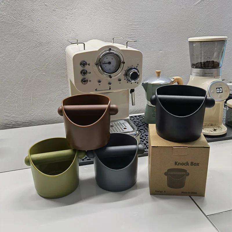 1pc 미니 흡수성 에스프레소 노크 박스 가정용 스트레이트 입 ABS 플라스틱 커피 노크 슬래그 버킷