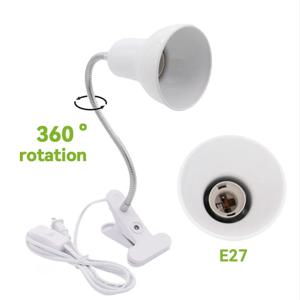 클램프 베이스와 조절 가능한 구즈넥이 있는 E27 책상 램프 EU 미국 플러그인 클립 램프 찬장 책상 침대 옆 작은 책 램프