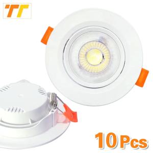 홈 조명용 LED 다운라이트, COB 칩 매입형 천장 램프, 스포트라이트, 5W, 12W, 3W, AC220V, 110V, 7W, 9W, 10 개
