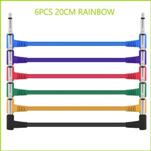1개/6개 6인치 기타 이펙트 페달 케이블 연결선 6.35mm 1/4인치 오디오 케이블 6인치 직각 코드 구리선