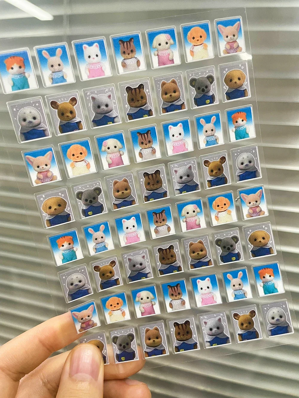 귀여운 센벨 가족 미니 러기지 태그 스티커 네일 아트 버튼 딸기 DIY 스크랩북 핸드북 방수 친구 선물