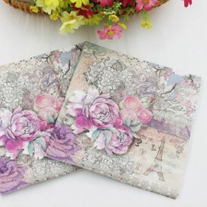 컬러풀한 프린트 냅킨, 꽃 에펠 타워 페이셜 냅킨, 버진 우드 펄프, 파티 종이 플레이스매트, 2 겹, 33x33cm, 10 개, 20 개