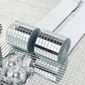 4x100cm 크리 에이 티브 DIY 유리 거울 스티커 모자이크 유리 자체 접착 거울 벽 스티커 3D 배경 벽 거울 장식