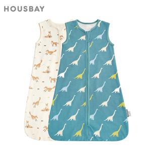 아기 침낭 3-24 개월 여름 얇은 수면 자루 민소매 만화 동물 프린트 어린이 잠옷 안티 킥 담요 100% 코튼