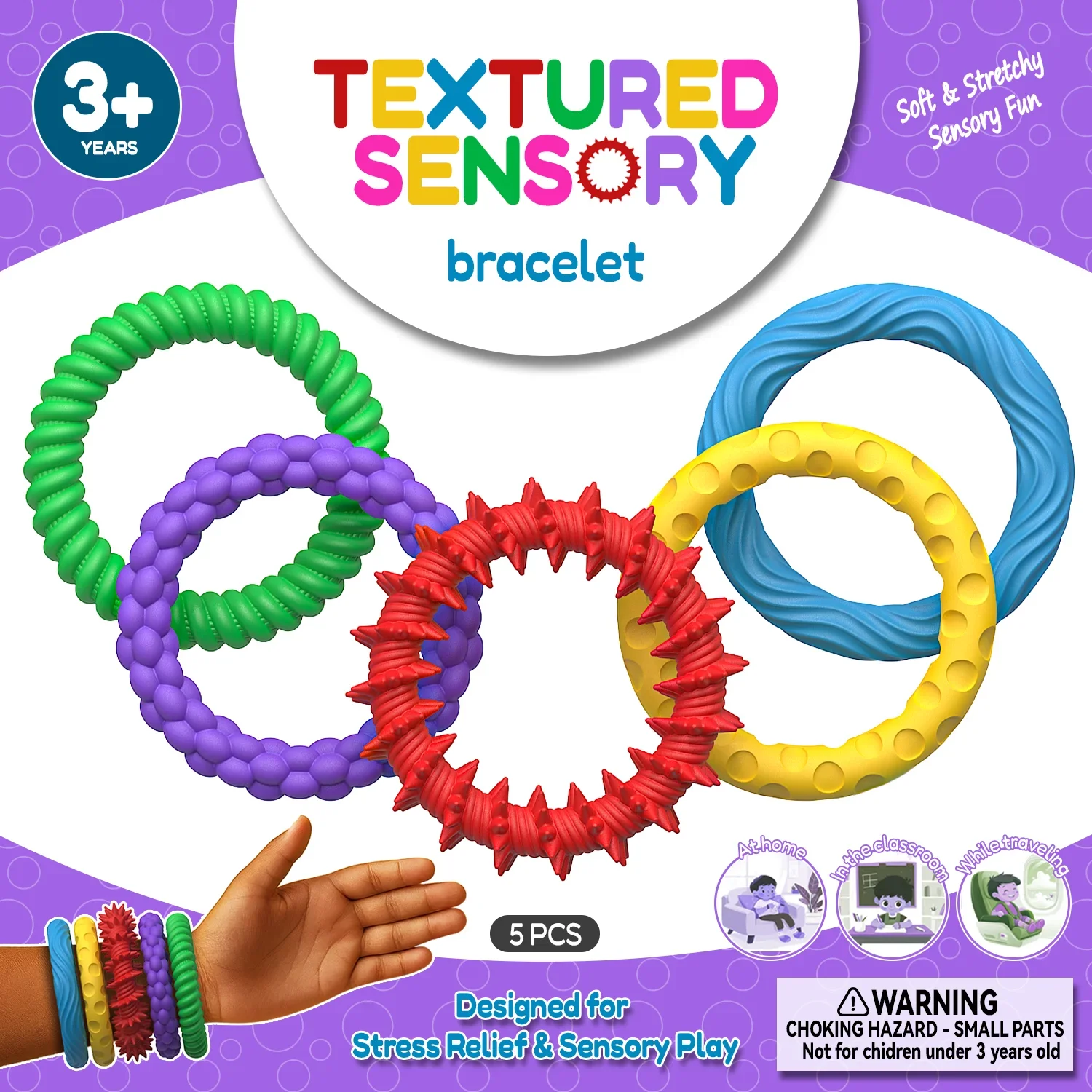 감각 팔찌 EDC 피젯 안티 스트레스 불안 피젯 링 안티 스트레스 릴리프 장난감 어린이 자폐증 ADHD 장난감 신제품 2025