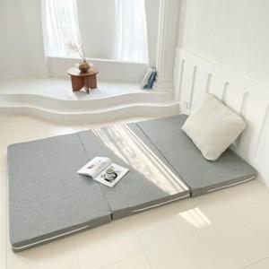 3단 접이식 메모리폼 매트리스 (깊은 수면 지원 및 공간 절약형 휴대용 홈 다다미 매트)