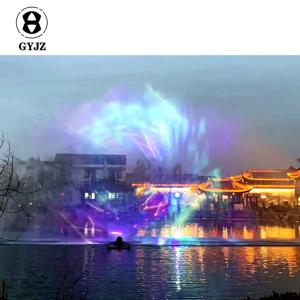 맞춤형 크기 영화 스크린 워터 월 프로젝션 대형 야외 분수 프로젝터 워터 커튼 영화