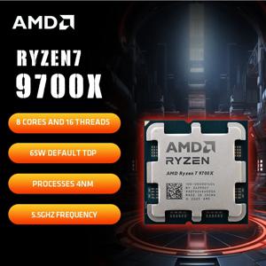 AMD 라이젠 7 9700X 프로세서 R7 9700X 5.5GHz 8코어 16스레드 40MB 게임 캐시 4NM TDP 65W 소켓 AM5 게이밍 CPU