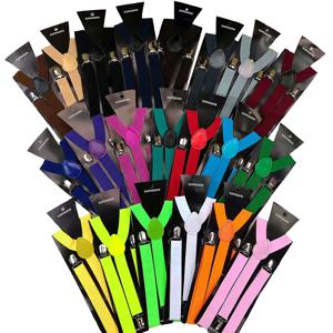 뜨거운 판매 클래식 솔리드 컬러 탄성 가죽 서스펜더 중괄호 남성 여성 블랙 레드 조절 스트랩 정장 스커트 액세서리