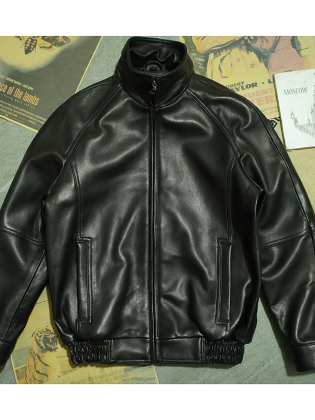 뉴질랜드 양가죽 A2 파일럿 소프트 가죽 남성 겨울 재킷 천연 가죽 재킷 남성 패션 도시 비즈니스 캐주얼 숏 스타일 지퍼 장식