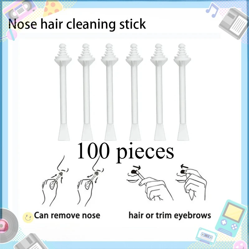 코 왁스 스틱 코 왁스 어플리케이터, 무통 코 제모 도구, 왁스 액세서리, 밀랍 안전, 100 개
