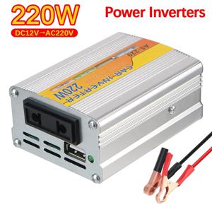 220W 전원 인버터 자동차 탑재 전원 인버터 USB 전압 변압기 휴대용 DC 12V AC 220V 변환 USB 배터리 클립