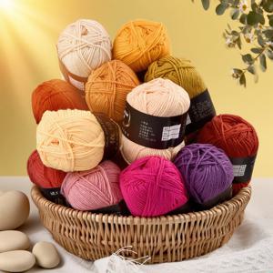 DIY 혼방 원단 부드러운 면 니팅 실 두꺼운 섬유 벨벳 실 손뜨개 울 크로셰 실 스웨터용
