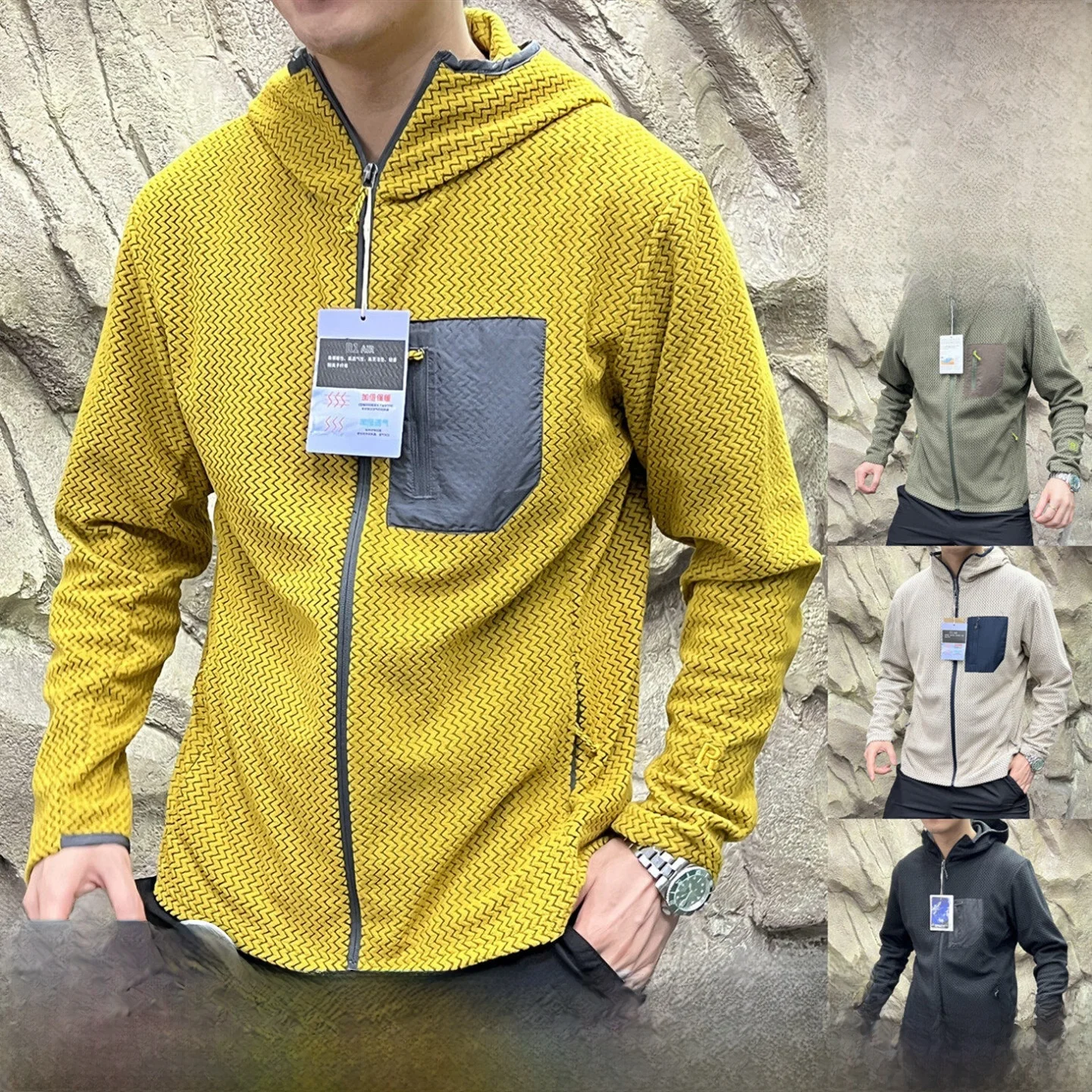 딩리 R 시리즈 Z자형 아웃도어 후드티 남녀공용 통기성 폴리에스터 섬유 스탠다드 핏 긴팔 가을옷