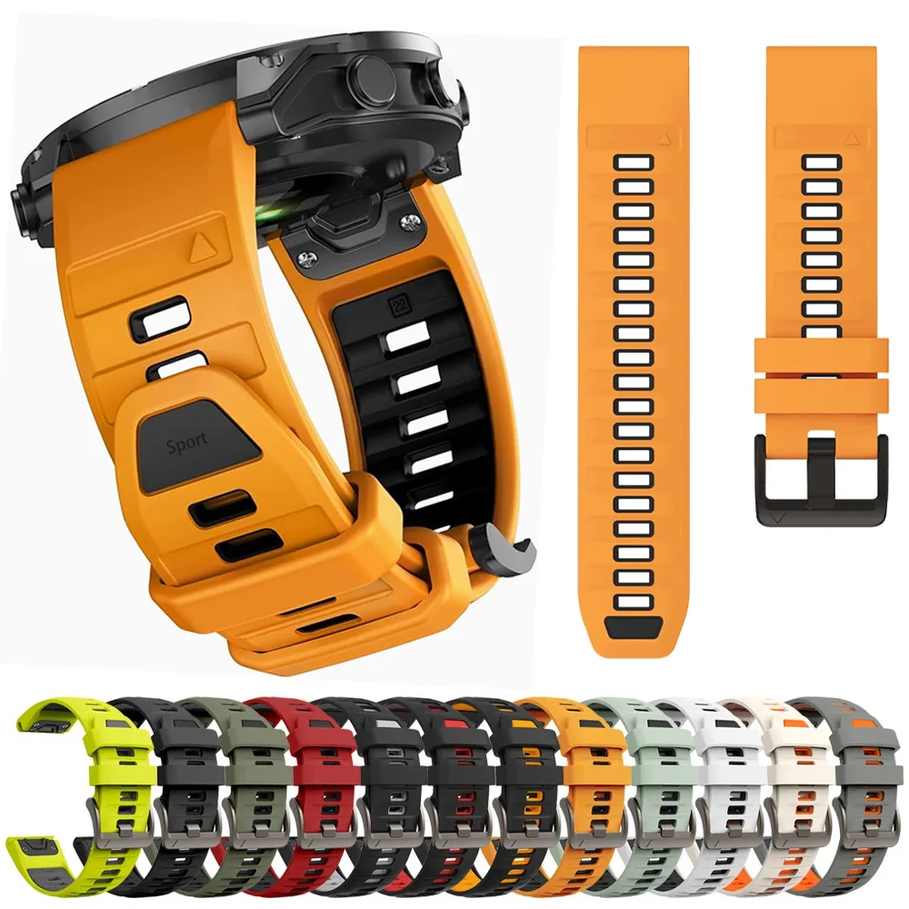 가민 페닉스 8 프로 47mm 51mm E 7 7X/에픽스 프로/6 6X/엔듀로 3용 스포츠 실리콘 스트랩 소프트 팔찌 22/26mm 퀵핏 공식 밴드