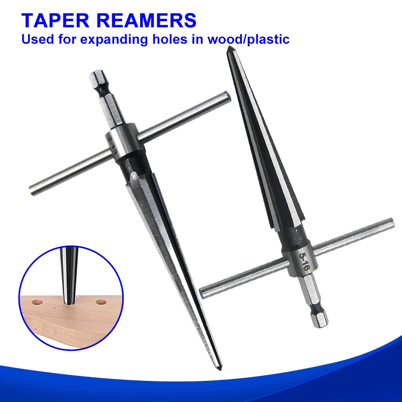 고탄소강 육각 콘 세트 - 목재, 금속 및 플라스틱용 휴대용 콘 커터 - 호환 가능한 비트 챔퍼링 도구 액세스