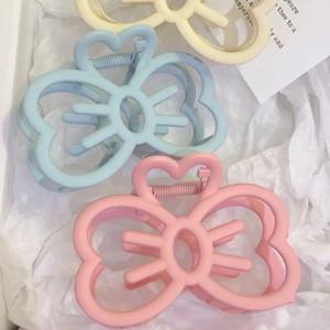 1PC 새 캔디 컬러 고양이 리본 헤어 클립 플라스틱 집게핀 패션 게 모양 헤어 클립 소녀들을 위한 달콤한 헤어 집게 여성 헤어 액세서리
