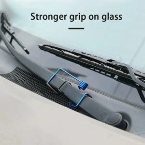 유니버설 자동차 와이퍼 블레이드 부스터, 스프링-유니버설 합금 앞유리 와이퍼, 더 나은 접촉을 위한 강화 스트립, 선명한 시야, 2개