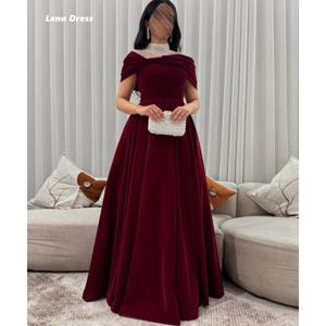 Lena Satin 여성용 우아한 이브닝 드레스, 럭셔리 파티 원피스 진주 장식, 맞춤 제작 라운드 넥 라인, 무도회 2025