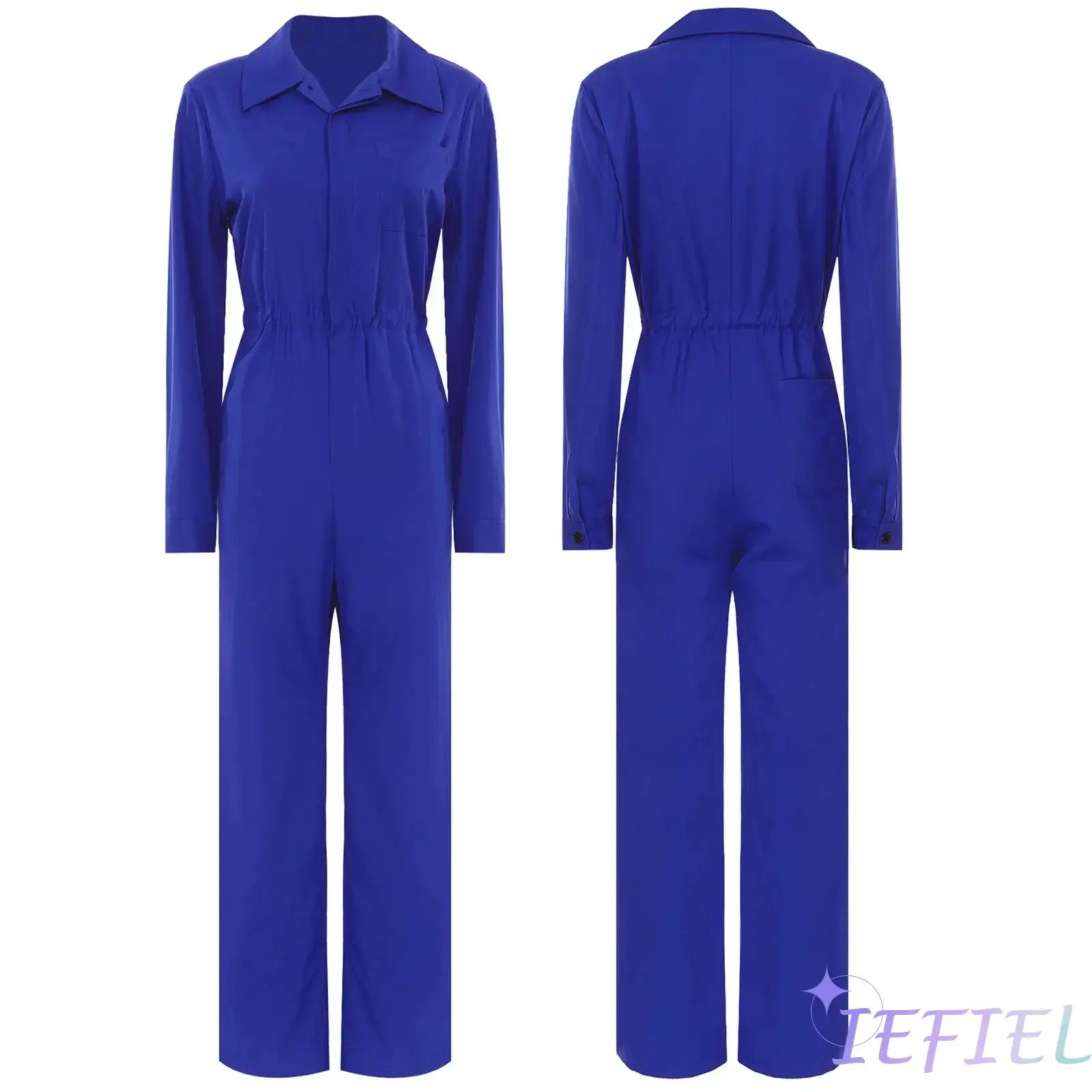 여성 카고 바지 원피스 정장 전체 긴 작업복 스포츠 캐주얼 솔리드 컬러 턴 다운 칼라 점프 슈트 작업 여행 휴가