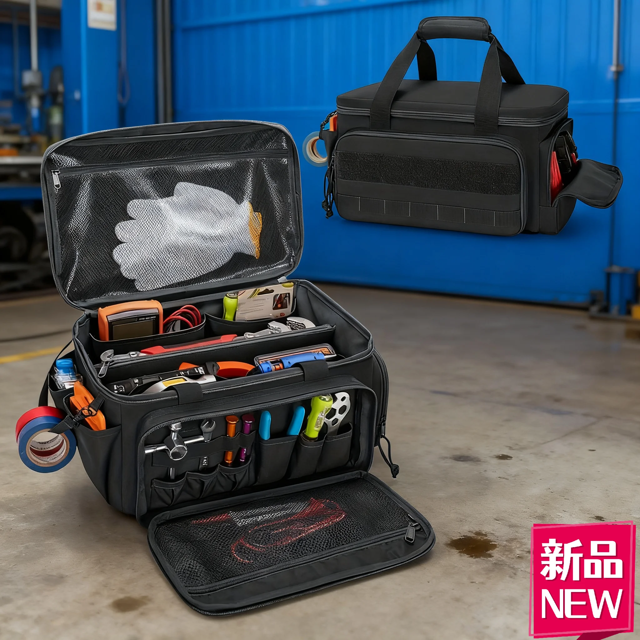 휴대용 핸들 도구 보관 가방 다기능 대용량 플라이어 가위 망치 목수 보관 가방 도구 액세스