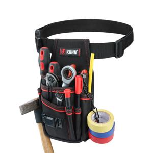 벨트 클립이 있는 전기공 도구 파우치 - 7포켓 경량 소형 도구 벨트 파우치 HVAC - 헤비 듀티 멀티 포켓 정리함