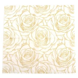 로즈 골드 프린트 냅킨 플레이스매트 종이, 호텔 연회 종이, 목재 펄프 입 천, 웨딩 와인 유리 꽃, 라인 드로잉, 20 장