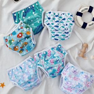 3 개/대 아기 수영 기저귀 재사용 가능한 빨 및 조절 수영 레슨 및 베이비 샤워 선물 천 기저귀 풀 바지