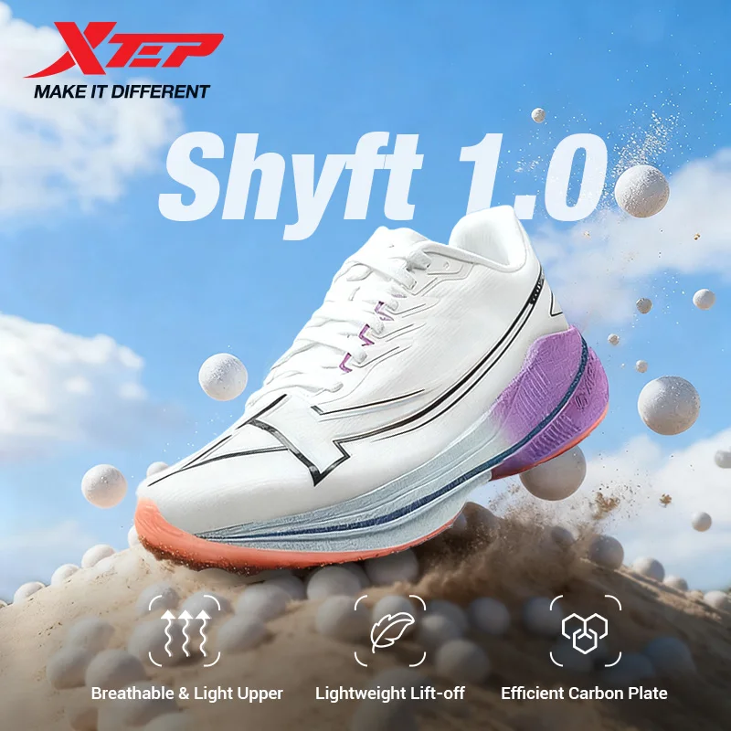 Xtep Shyft 1.0 남성용 전문 러닝화 2025 여름 마라톤 충격 흡수 카본 플레이트 레이싱화 875319110083