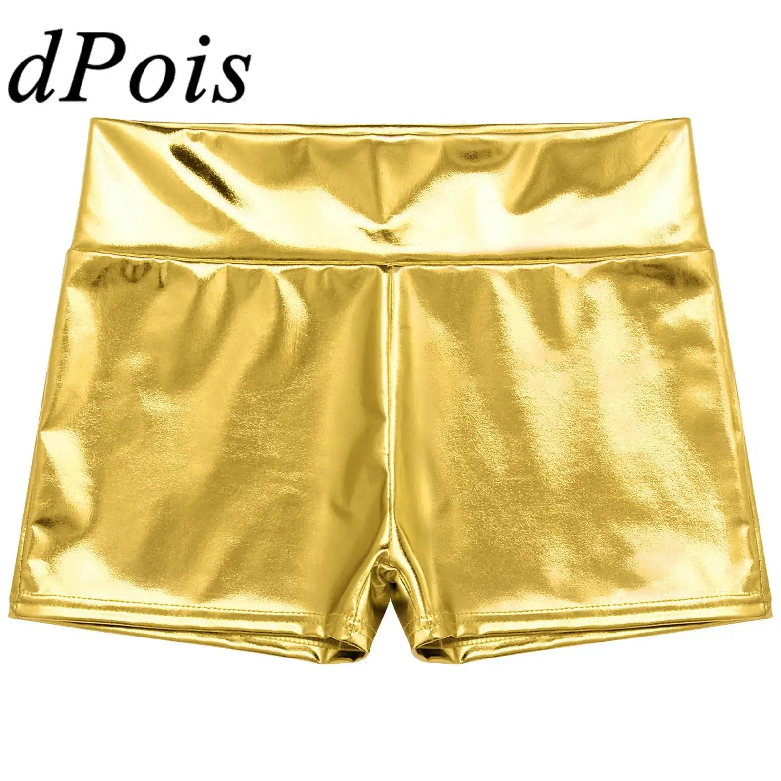 여성 하이웨이스트 핫팬츠 섹시 메탈릭 반바지 에나멜 가죽 반바지 샤이니 레이브 파티 폴댄스 의상 클럽웨어